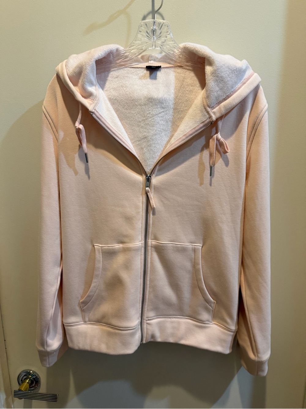 J. Crew Pale Pink Zip-Up Sherpa lined Hoodie Jacket - Women NWOT